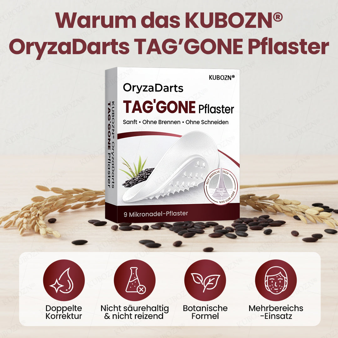 KUBOZN® OryzaDarts TAG’GONE – Schmerzfreie Entfernung an der Wurzel dank Schwarzer-Reis-Mikrotechnologie ✨  (offer)